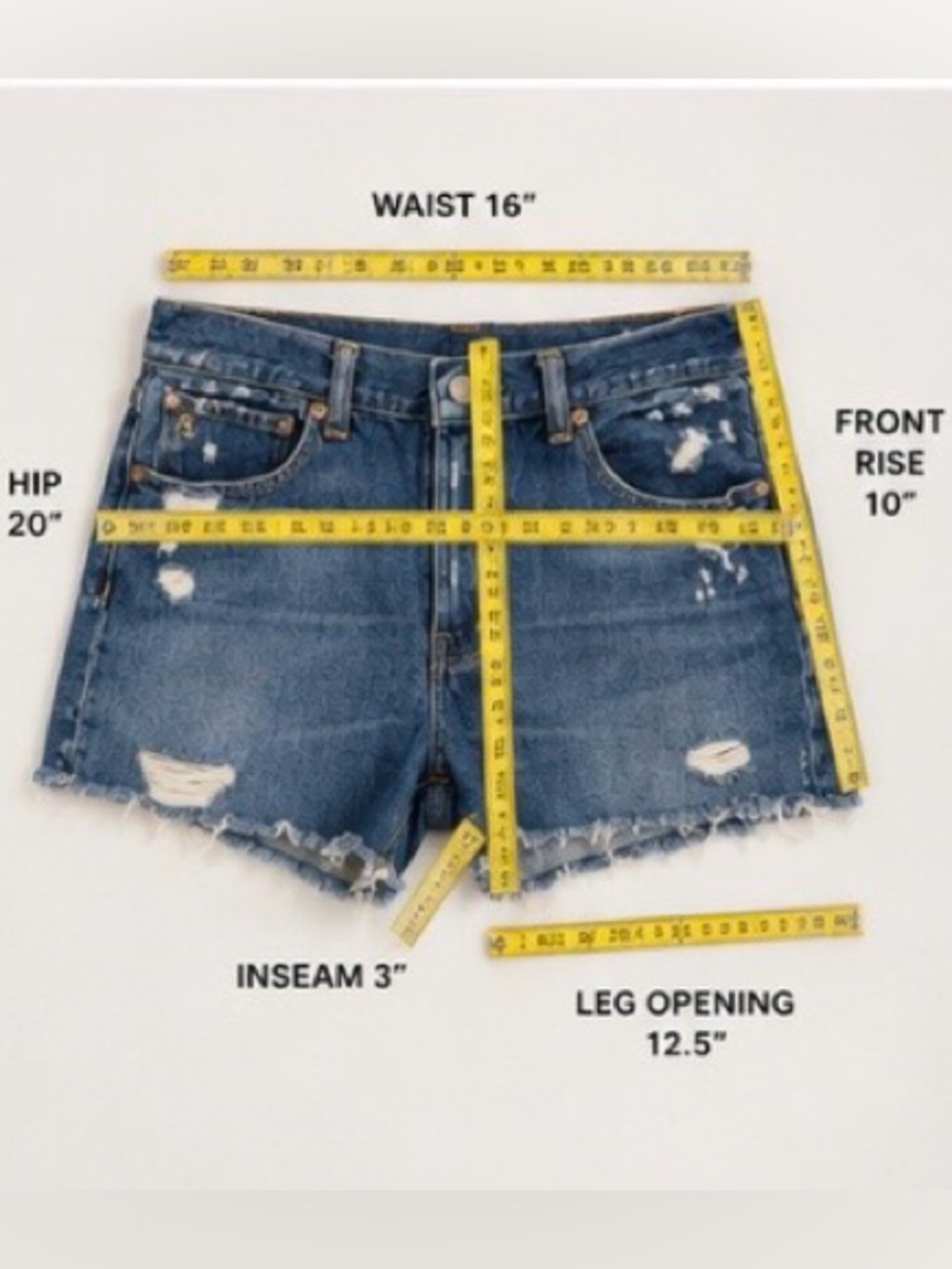 Polo Ralph Lauren Crosby Distressed Denim Cutoff Shorts 31 Cotton EUC - Picture 5 of 6